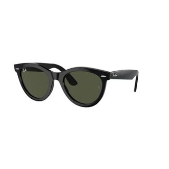 Ray-Ban Zwarte Frame Groene Lens Zonnebril - unisex - Zonnebrillen - Zwart - 51 MM - Accessoires