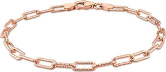 Delmar 18K Rose Gold Vermeil Paperclip Hammered Chain Bracelet at Nordstrom Rack