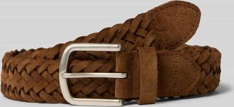 Monti G&uuml;rtel aus Leder in Flecht-Optik Modell Vancouver in Sand, Gr&ouml;&szlig;e 100