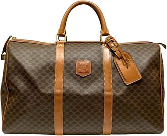 Celine Macadam Brown Leather Boston Bag (Pre-Owned)