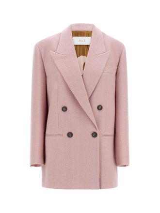 Tela Nomade Double-Breasted Tailored Wool Blazer