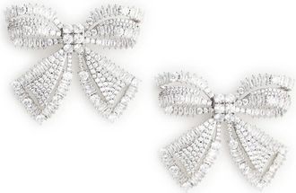 Self Portrait Pendientes de Lazo de Cristal - Accessories - Mujer - Gris - ONE SIZE