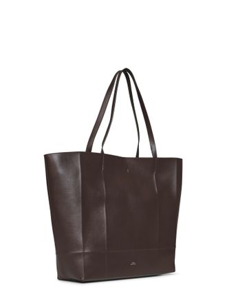 Toteme Womens Oversize Tote Bag Roam Brown Calf Leather Shoulder