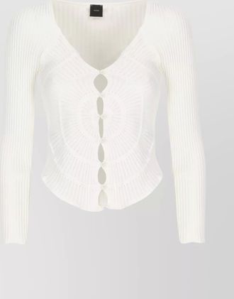 Pinko viscose asymmetric v-neck long-sleeve cardigan