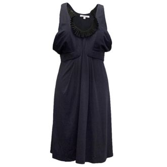 Vanessa Bruno Navy Dress with Black Frill Size S