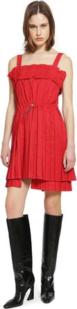 Fendi Pleated Faille Mini Dress