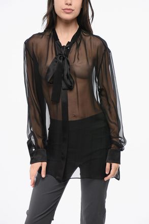 Dolce & Gabbana Blusa Tie Neck in Seta Dolce & Gabbana