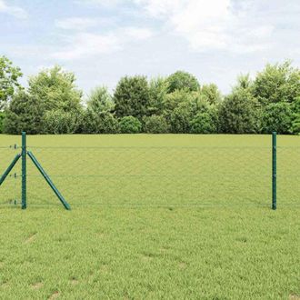 vidaXL Reja Con Postes Gris 0.8 X 50 M Acero Recubierto De Pvc Vidaxl