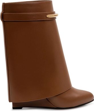 Givenchy Shark Ankle Boot - Dames - Hoge Laarzen - Bruin - 38 EU - Leer - Schoenen