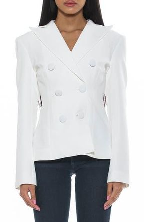 Alexia Admor Lianne Classic Double Breasted Button Front Closure in Ivory at Nordstrom Rack, Size 10