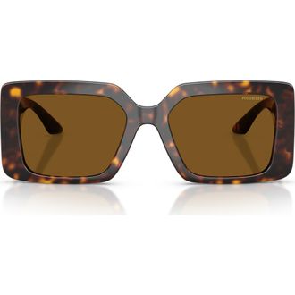 Versace 55mm Polarized Square Sunglasses in Havana /Brown Polar at Nordstrom
