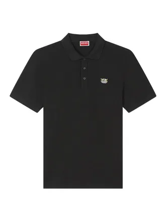 Kenzo Cotton Polo With Logo In Black Color
