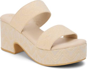 Matisse Footwear Ocean Ave Espadrille Platform Slide Sandal in Beige Multi Raffia at Nordstrom, Size 10