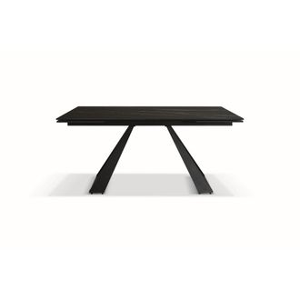 Konte Design Mesa vitroceramica negra, patas metal antracita 160x90-240x90cm