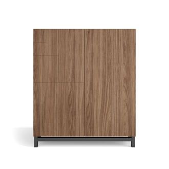 HERDASA Zapatero de melamina nogal patas grafito 112x90x27 cm