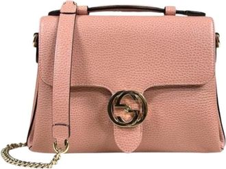 Gucci Pre-owned Handbags, female, Pink, Size: ONE SIZE Pre-owned Leather Handbag