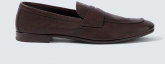 Prada Logo leather penny loafers