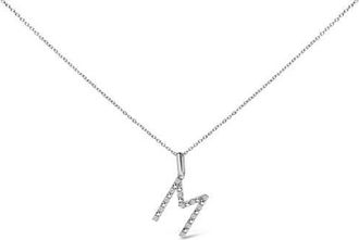 House of Brilliance Sterling Silver Diamond Accent A-Z Initial Pendant Necklace in Sterling Silver |M at Nordstrom
