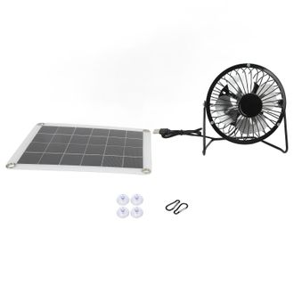 OEM Ventilador Solar De 6w 5v Con Doble Puerto Usb Para Caseta De Perro, Camping Y Coche, Con Panel Monocristalino
