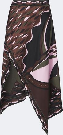 Pucci Gonna midi Dune in twill di seta asimmetrica