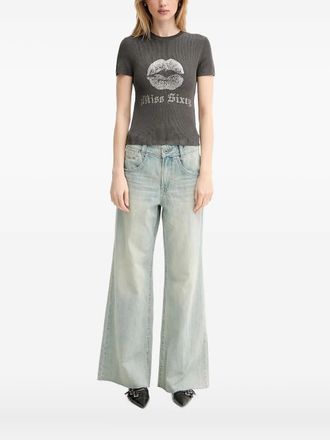 Miss Sixty lips-detail T-shirt - Grey