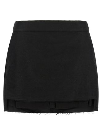 Rick Owens Black Ramie Long Womens Skirt