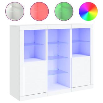 Berkfield Home Sideboards with LED Lights 3 pcs White Engineered Wood