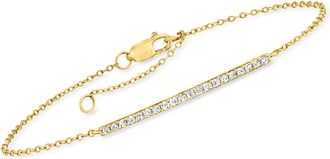 RS Pure by Ross-Simons Diamond Bar Bracelet in 14kt Yellow Gold