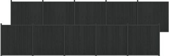 vidaXL Panel De Valla 10 Uds. 1755 X 186,5 Cm Wpc Y Aluminio Negro Vidaxl
