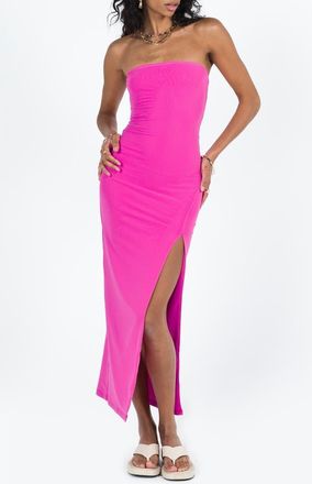 Princess Polly Panama Strapless Mesh Dress in Bright Pink at Nordstrom, Size 10