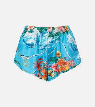 Gucci Shorts de sarga de seda florales