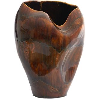 Light & Living Vaso De Cer&aacute;mica Light & Living Azura Marr&oacute;n Oscuro - &Oslash;39x53 Cm