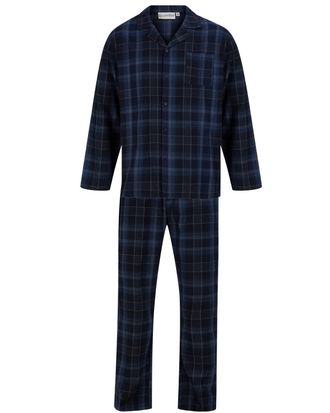 Slenderella Walker Reid WR88821 Mens Navy Check Cotton Pyjama Set 3XLarge