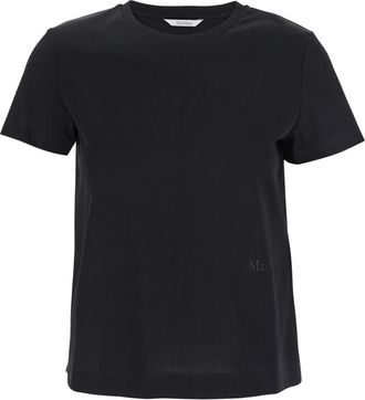 Max Mara Black Solid Crew Neck T-Shirt