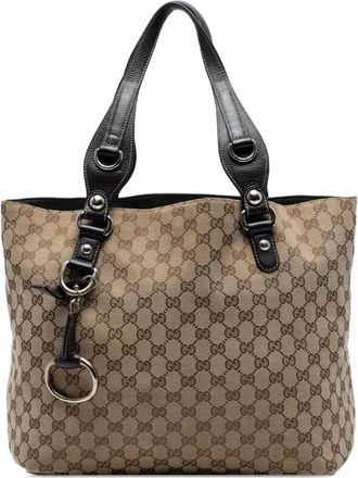 Gucci 2016-2025 GG Canvas Icon Bit tote bag - Brown