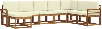 vidaXL Conjunto De Sof&aacute;s De Exterior 8 Uds. Natural Y Crema Vidaxl