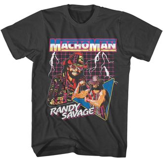 American Classics Macho Man Randy Savage Oh Yeah Mens White Short Sleeve T Shirt 80s Wrestling Graphic Tees, Smoke, Medium