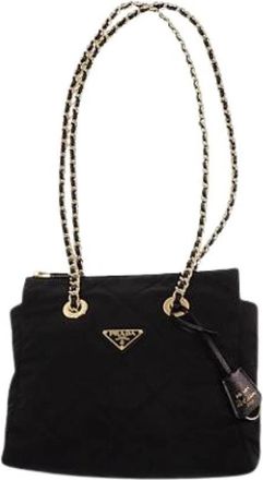 Prada Pre-owned Quilted Nylon Tote - Dames - Vintage Schoudertas - Zwart - ONE Size - Nylon - Vintage