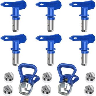 OEM Buse De Pulv&eacute;risation Airless - 6 Piezas Reversibles 211 315 417 515 517 523 - Para Pistola De Pintura De Alta Presi&oacute;n - Acero Inoxidable
