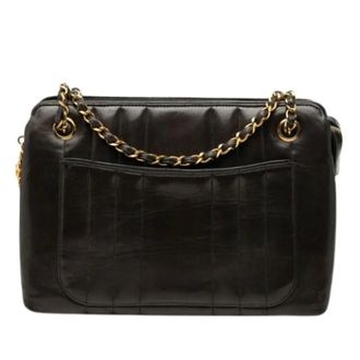 Chanel Pre-owned Vintage Quilted Shoulder Bag - Dames - Pre-owned - Zwart - Maat: ONE Size Leer