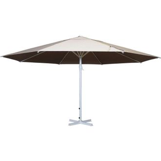 Hhg Sombrilla Meran Ii, Sombrilla De Mercado Para Hosteler&iacute;a, &Oslash; 5m Poli&eacute;ster/palo De Aluminio Blanco 28kg, Crema-beige Sin Soporte