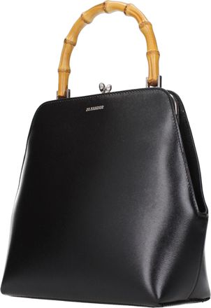 Jil Sander Womens Bamboo Handle Leather Top Bag Black
