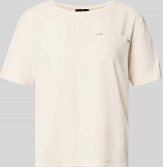 Monari T-Shirt aus Viskose-Mix mit Brusttasche in Ecru, Gr&ouml;&szlig;e 34