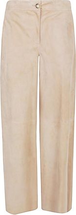 Via Masini 80 Beige Straight Leg Pants