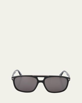Tom Ford Mens Penn Double-Bridge Acetate Square Sunglasses