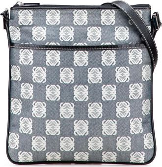 Loewe Borsa a tracolla in tela con motivo Anagram 2003 - Grigio