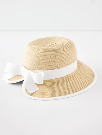 Talbots Split Back Straw Hat - Natural - 001 Talbots