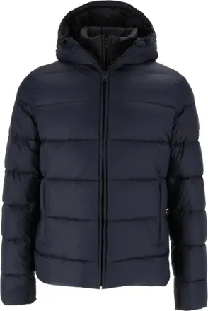 Fay Padded Down Jacket with Horizontal Quilting and Hood