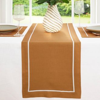 Solino Home Linen Table Runner for Dining Table, Holiday and Everyday Table Decor - Kensington in Brown Sugar at Nordstrom, Size Xx-Small