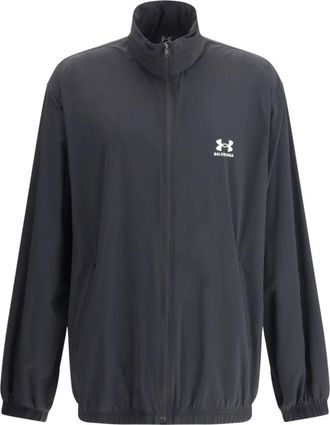 Balenciaga Zwarte Front Zip Jassen - Dames - Zomerjassen - Zwart - S - Jassen